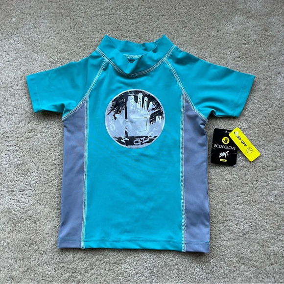 NWT Body Glove Boy’s Green & Gray 50 UPF Rash Guard - Size 6 - Read Description - Picture 1 of 7